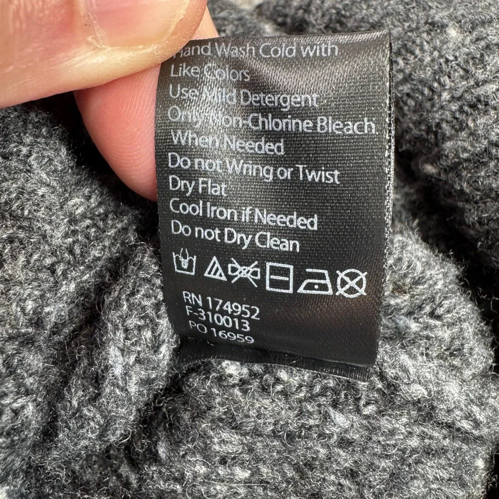 Flint and Tinder Mens Lambswool Blend Elbow Patch Sweater Gray Large F-310013